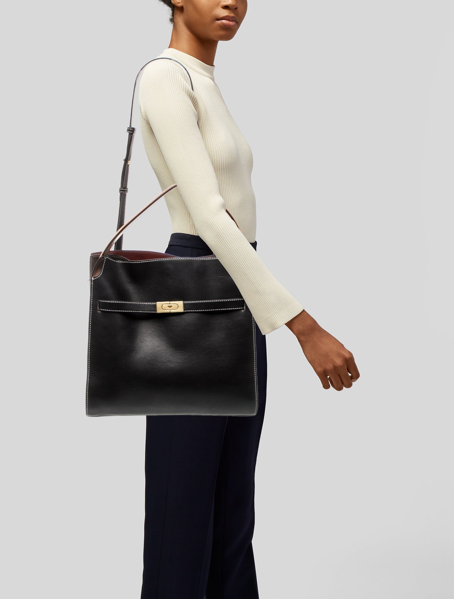 Tory Burch Leather Lee Radziwill Double Bag