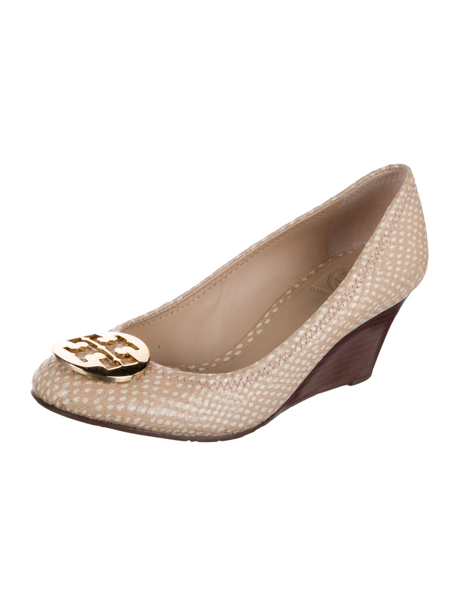 Tory Burch Embossed Leather Animal Print Pumps