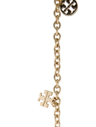 Tory Burch Logo Charm Rosary Station Necklace