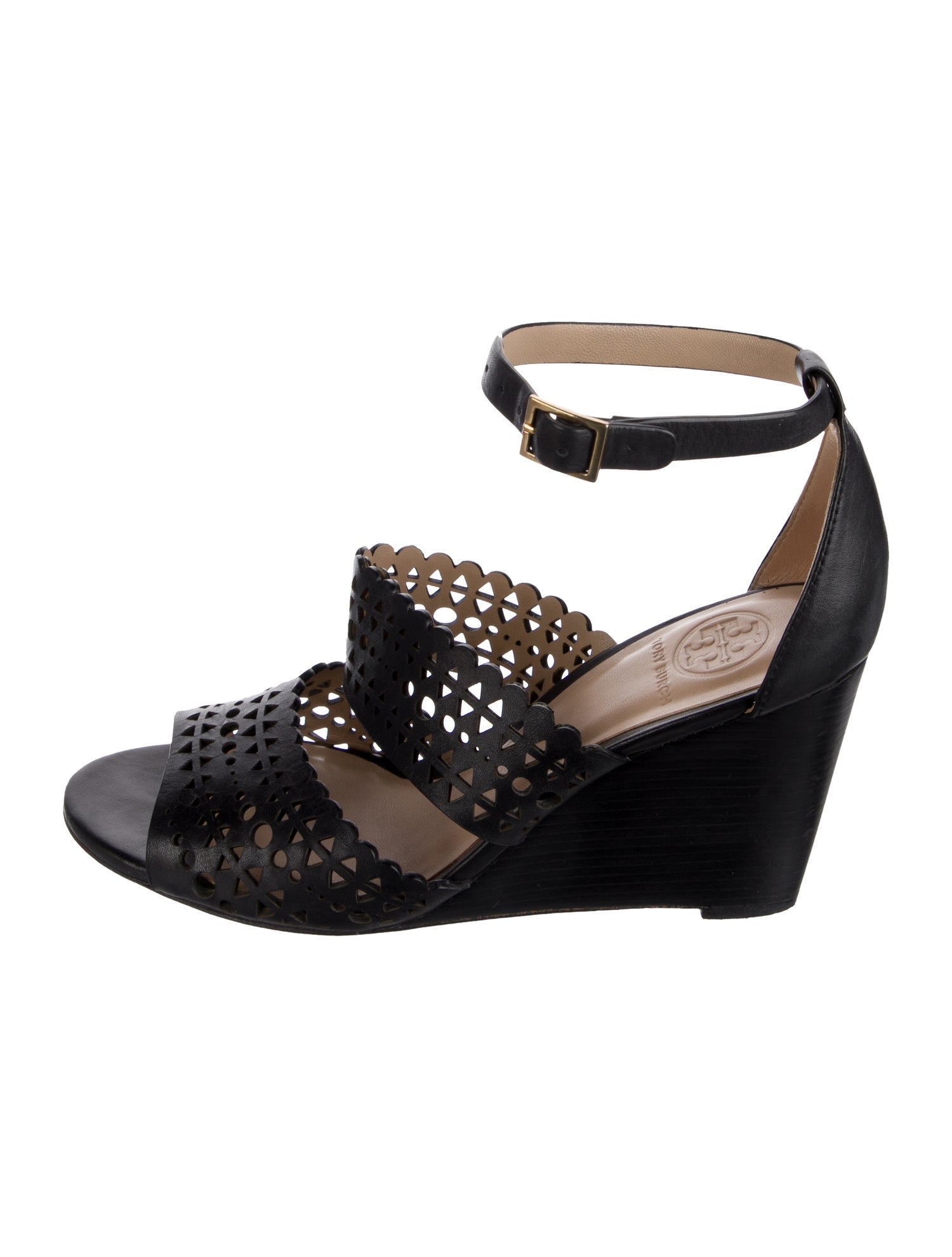 Tory Burch Leather Lasercut Accents Sandals