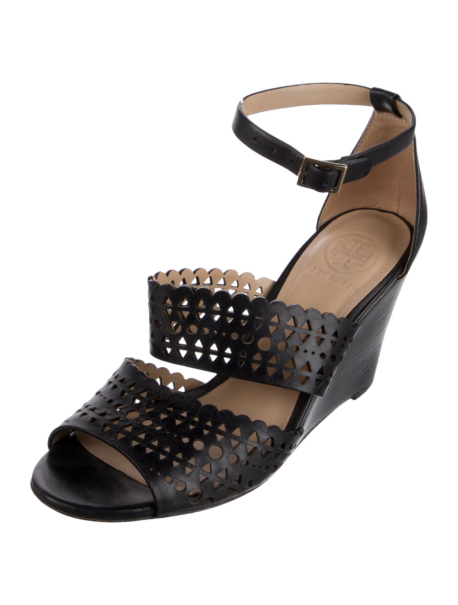 Tory Burch Leather Lasercut Accents Sandals