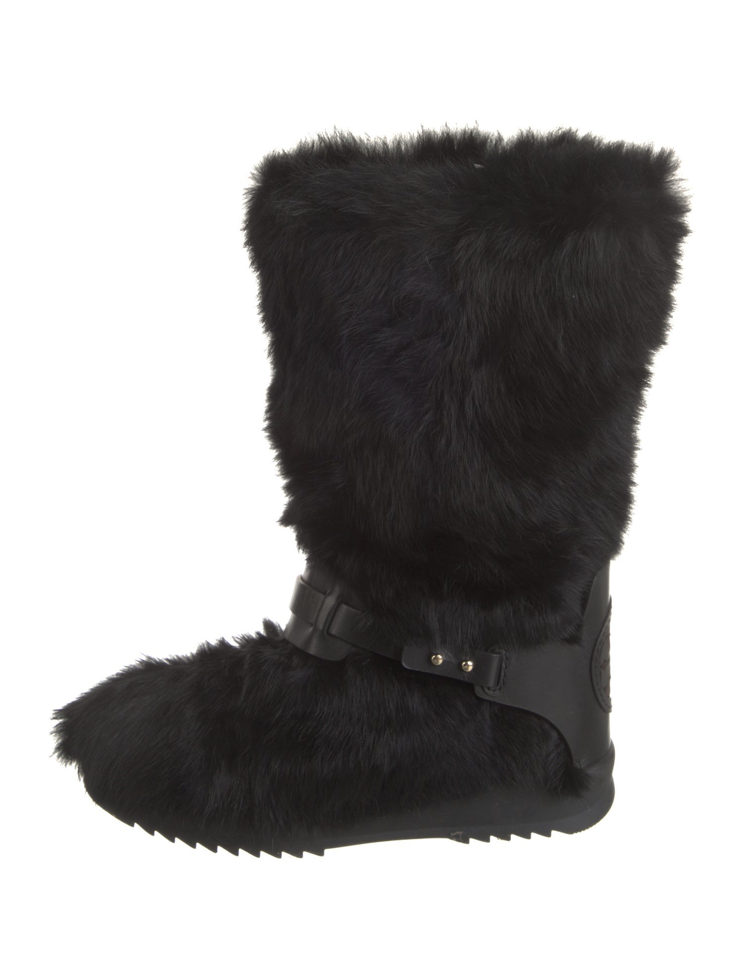 Tory Burch Signature Logo Fur Boots