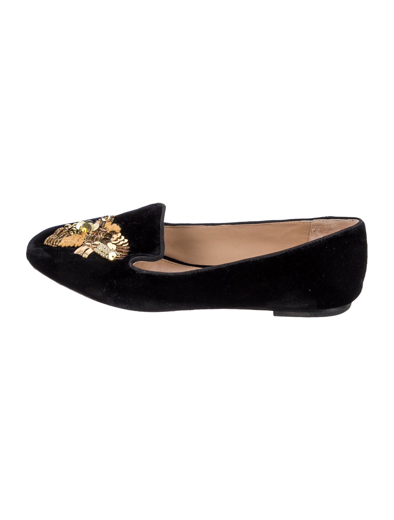 Tory Burch Velvet Floral Print Loafers