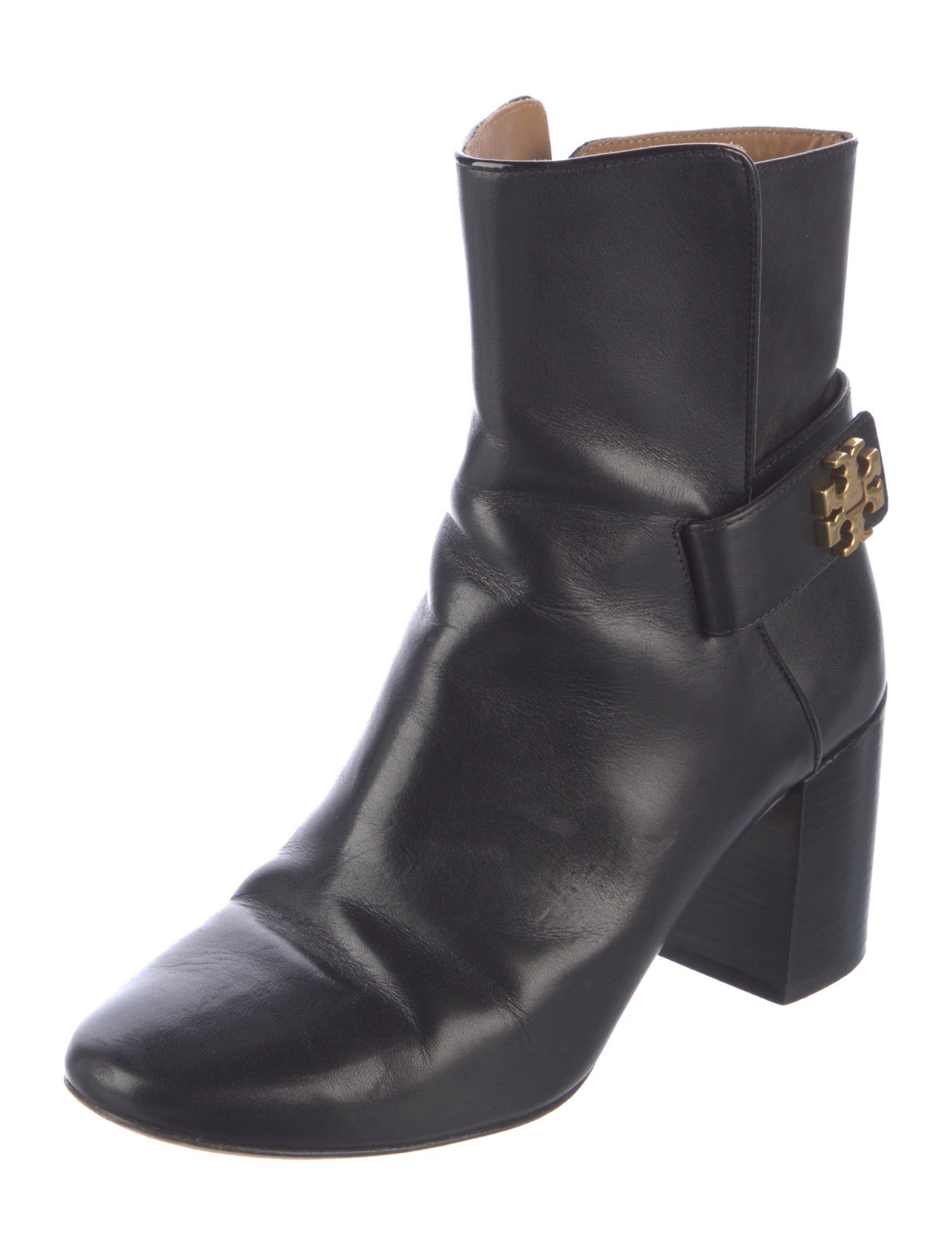 Tory Burch Signature Logo Leather Boots