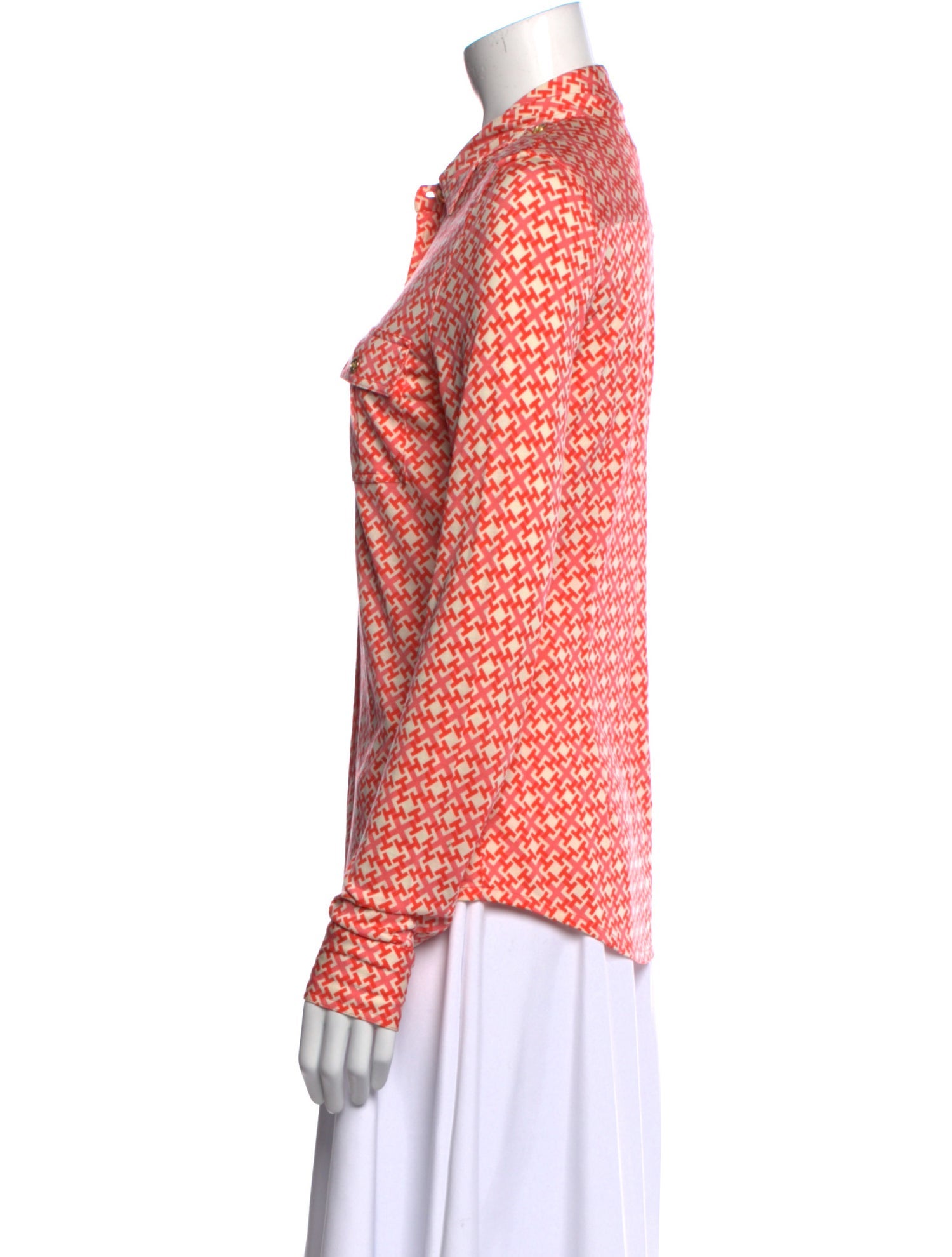 Tory Burch Silk Printed Button-Up Top