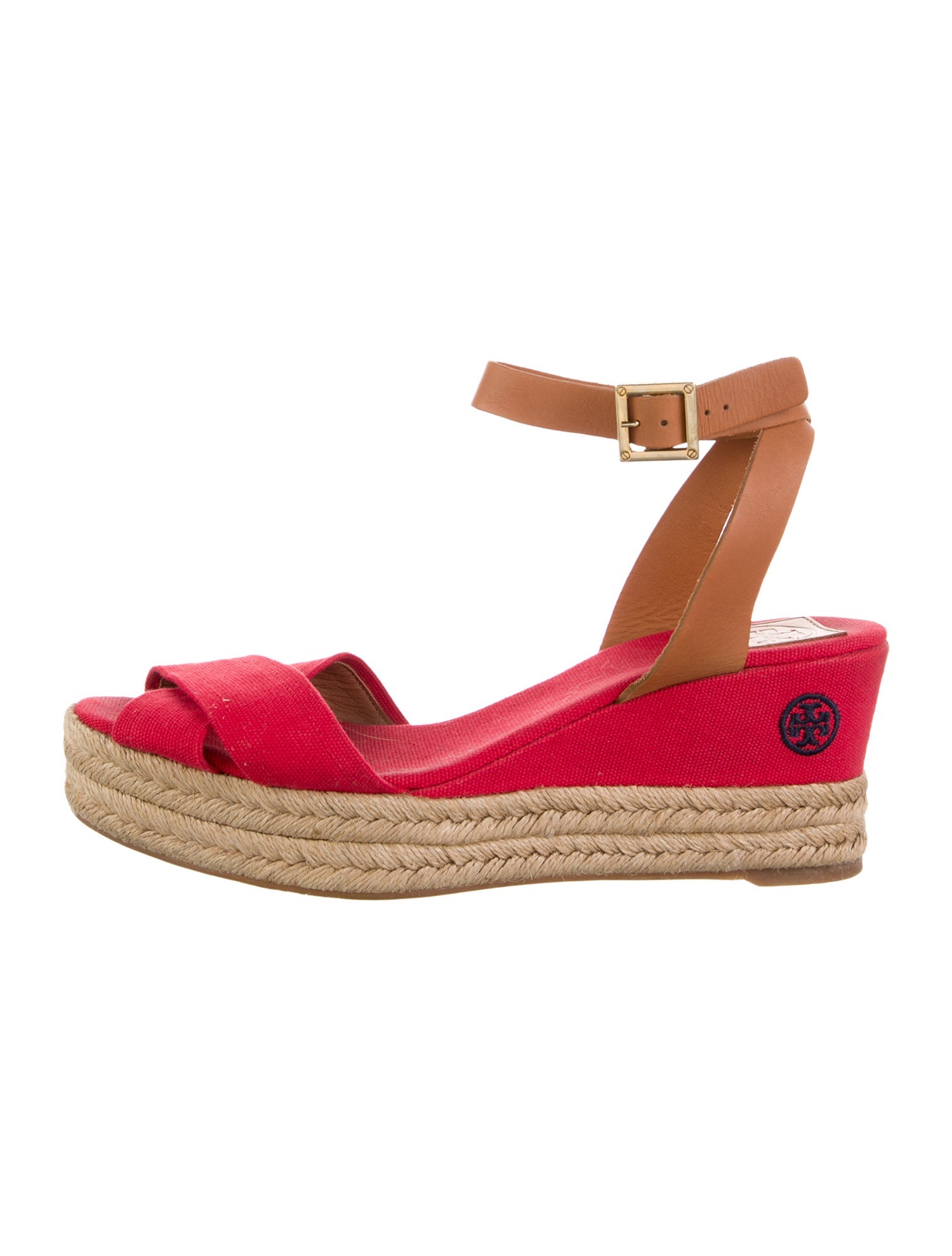 Tory Burch Canvas Colorblock Pattern Slingback Pumps