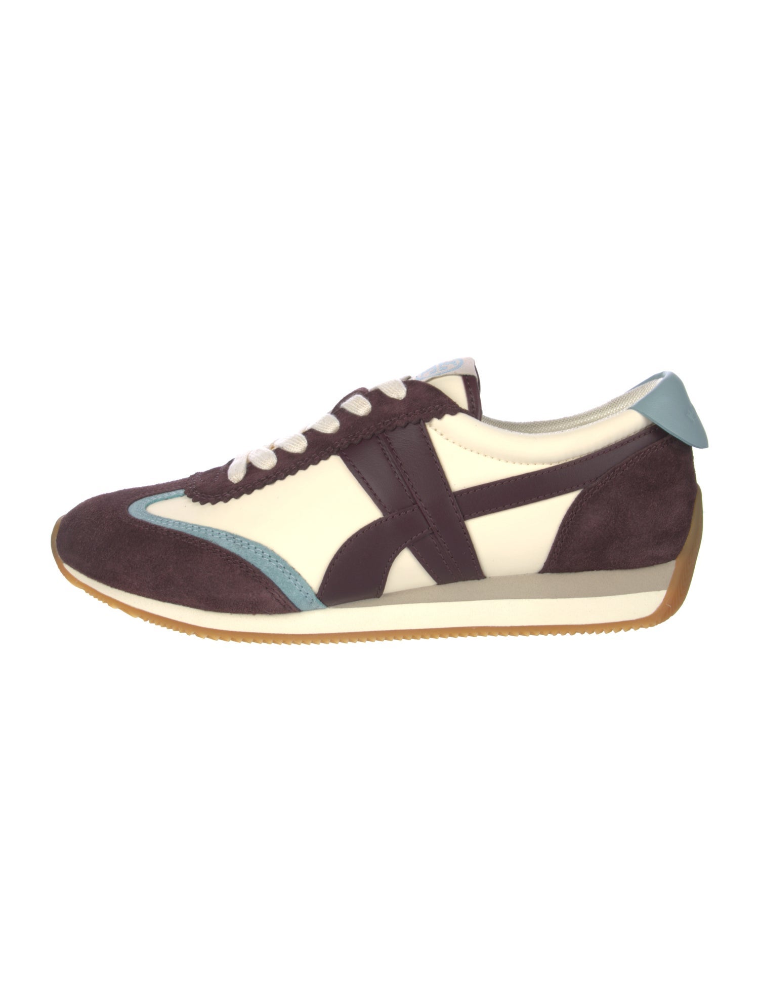 Tory Burch Suede Colorblock Pattern Sneakers