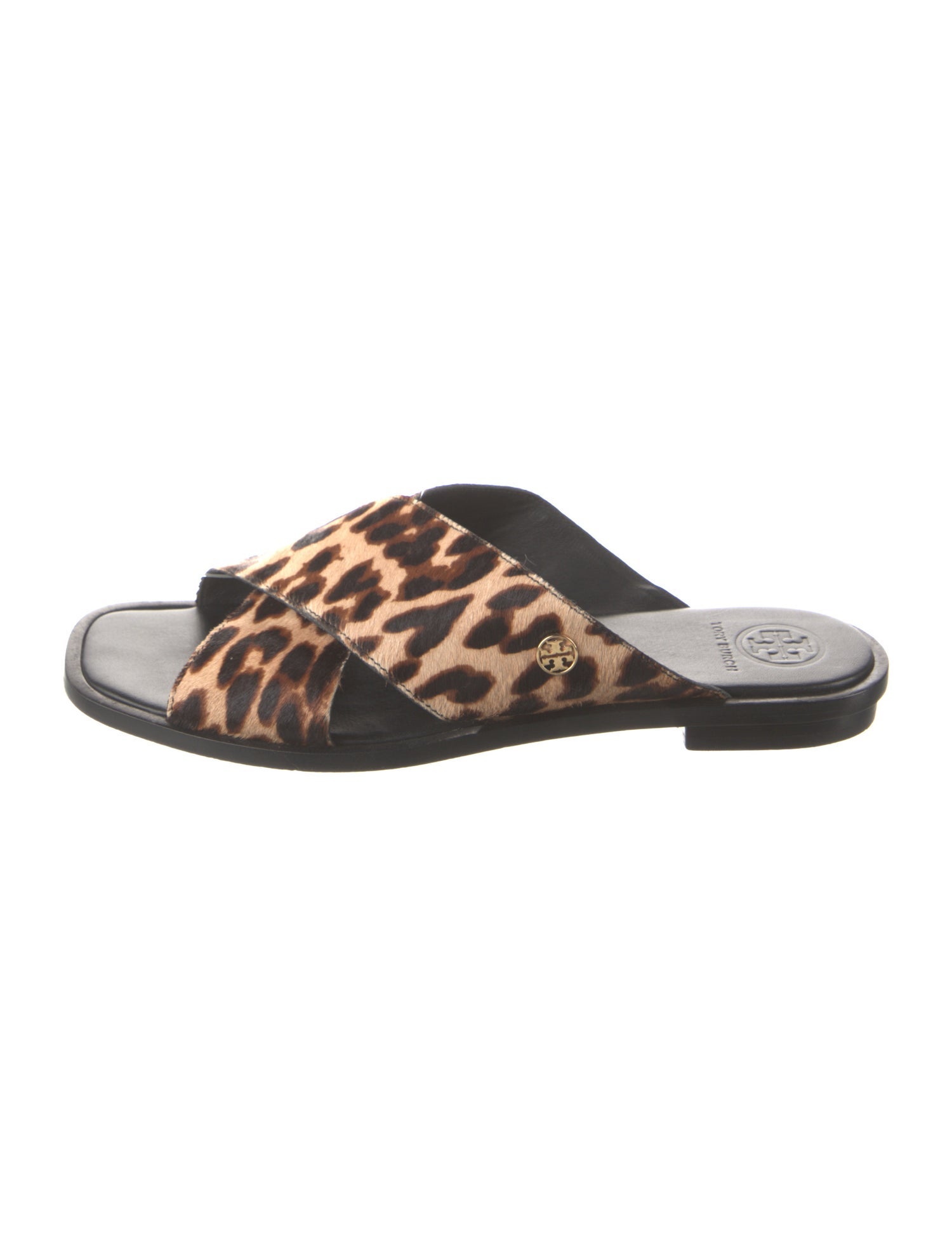 Tory Burch Ponyhair Animal Print Slides
