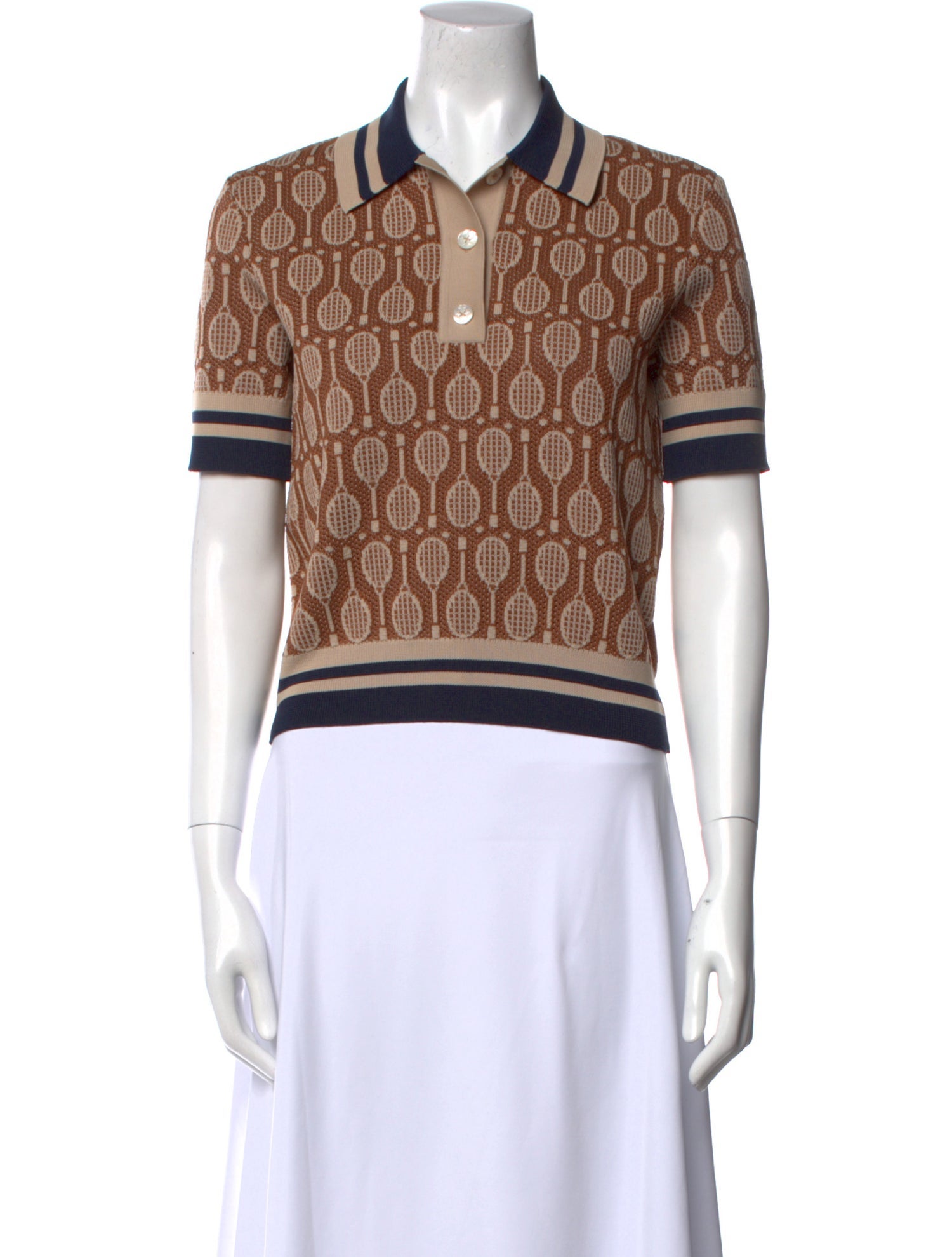 Tory Burch Printed Short Sleeve Polo