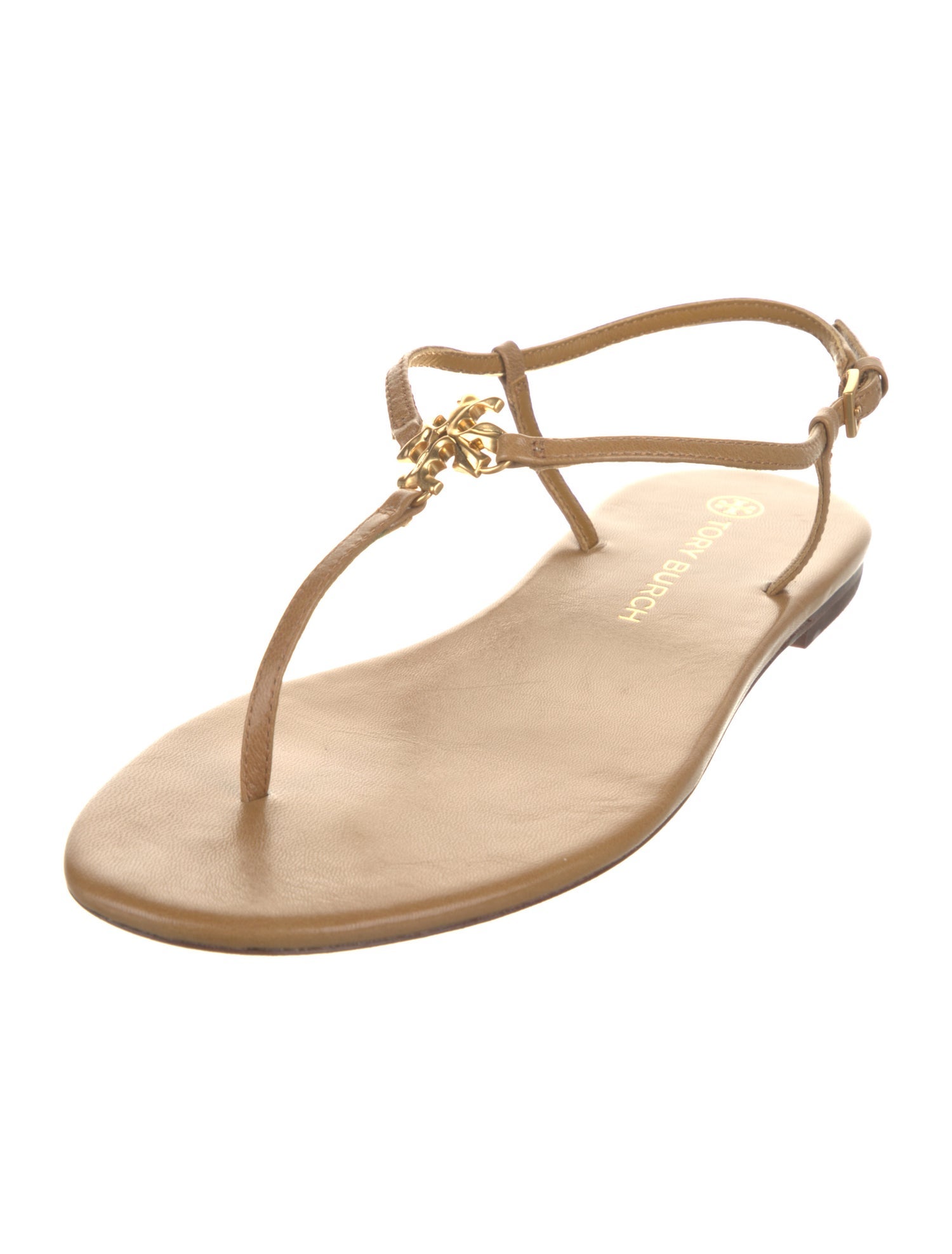 Tory Burch Leather T-Strap Sandals w/ Tags