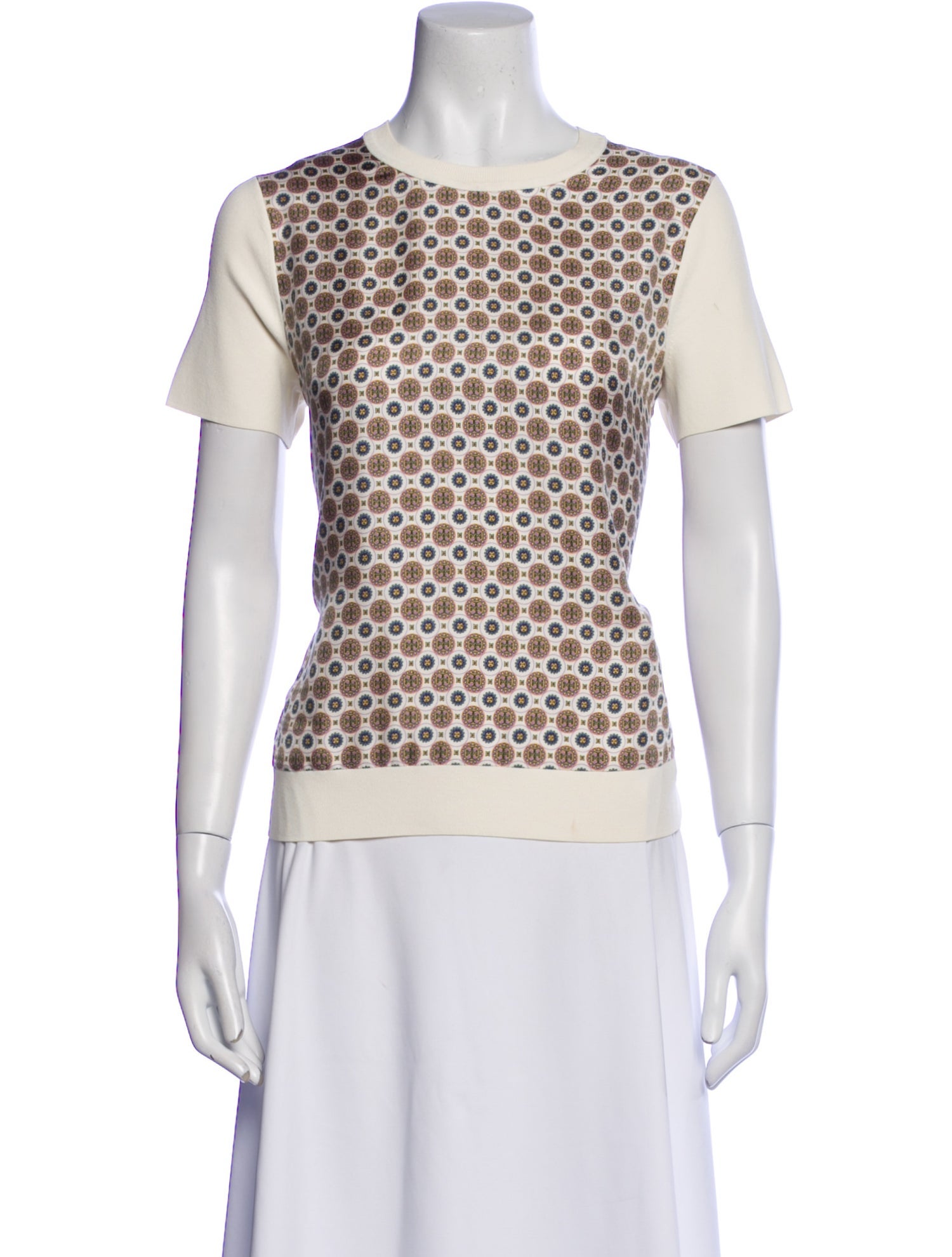 Tory Burch Silk Printed T-Shirt