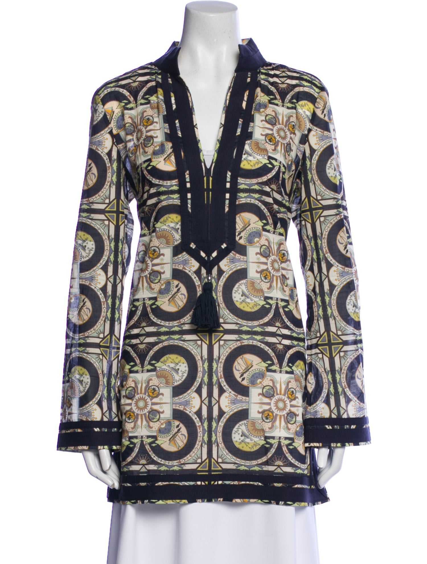 Tory Burch Paisley Print V-Neck Tunic