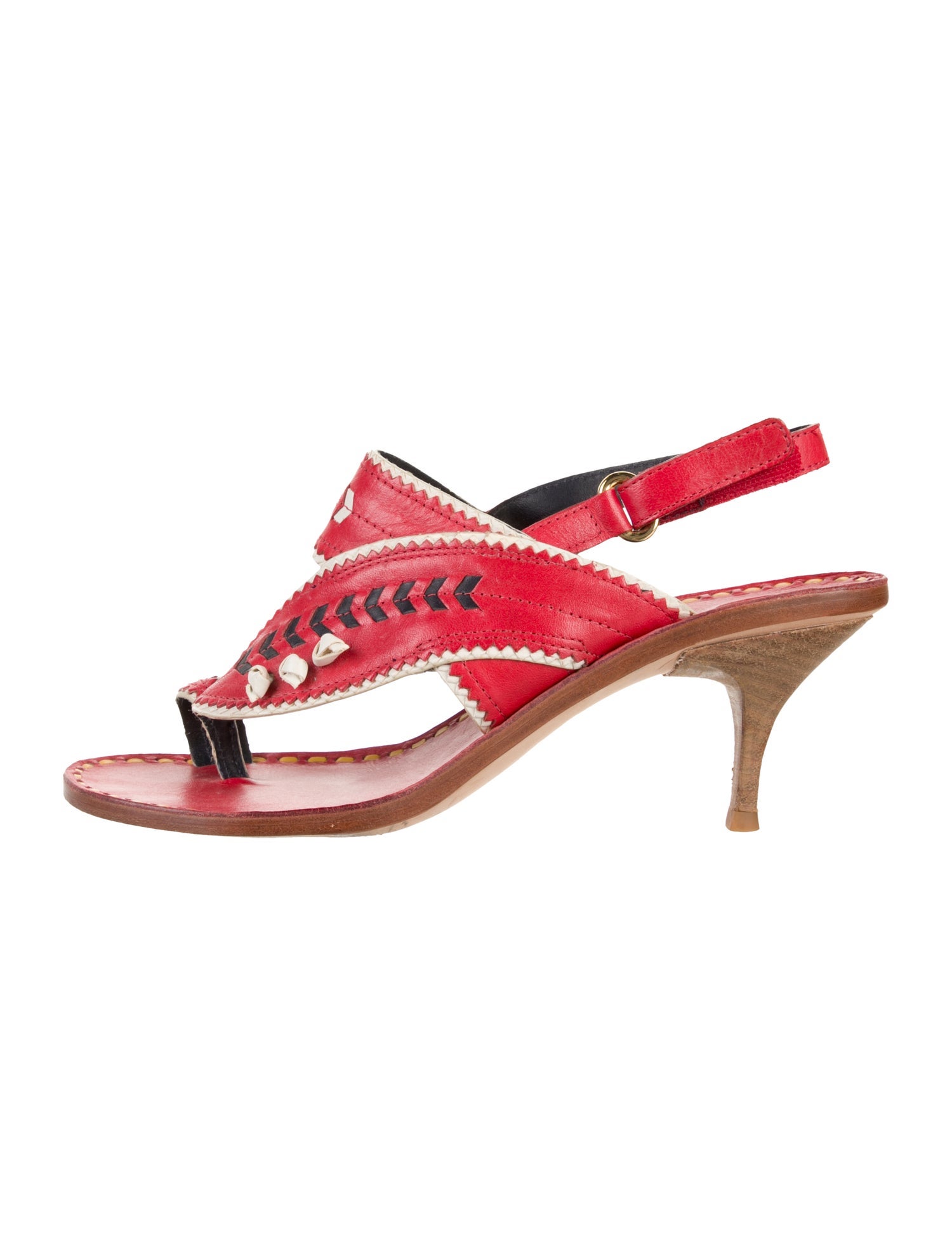 Tory Burch Leather Animal Print Slingback Sandals