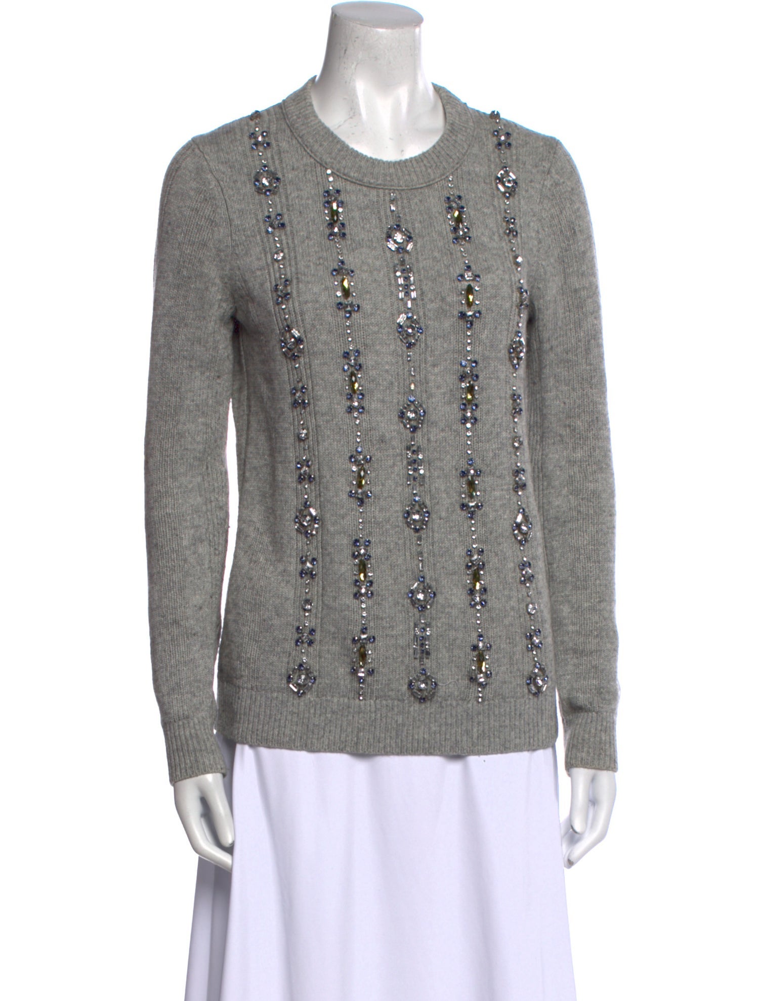 Tory Burch Patterned Crew Neck Sweater