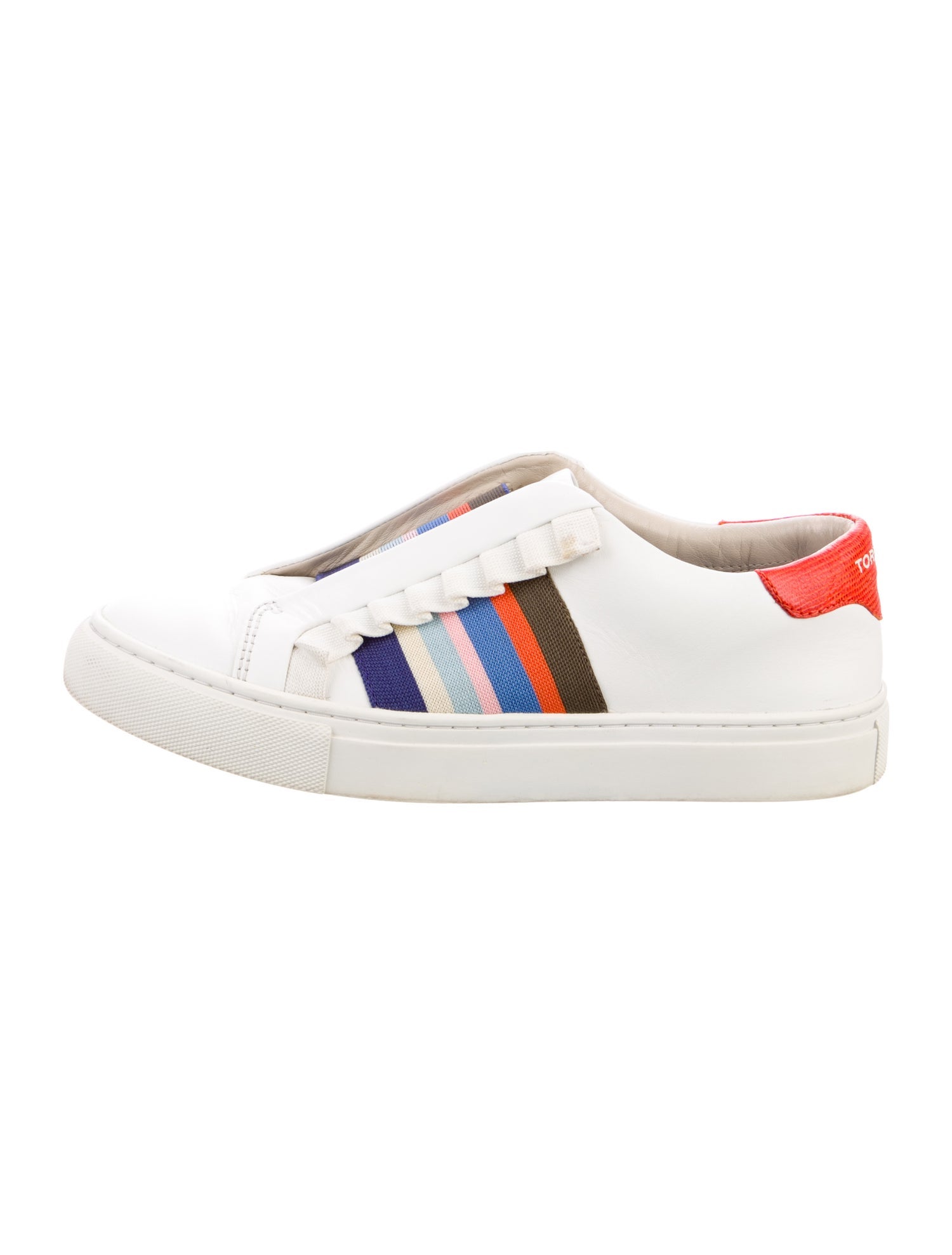 Tory Burch Leather Striped Sneakers