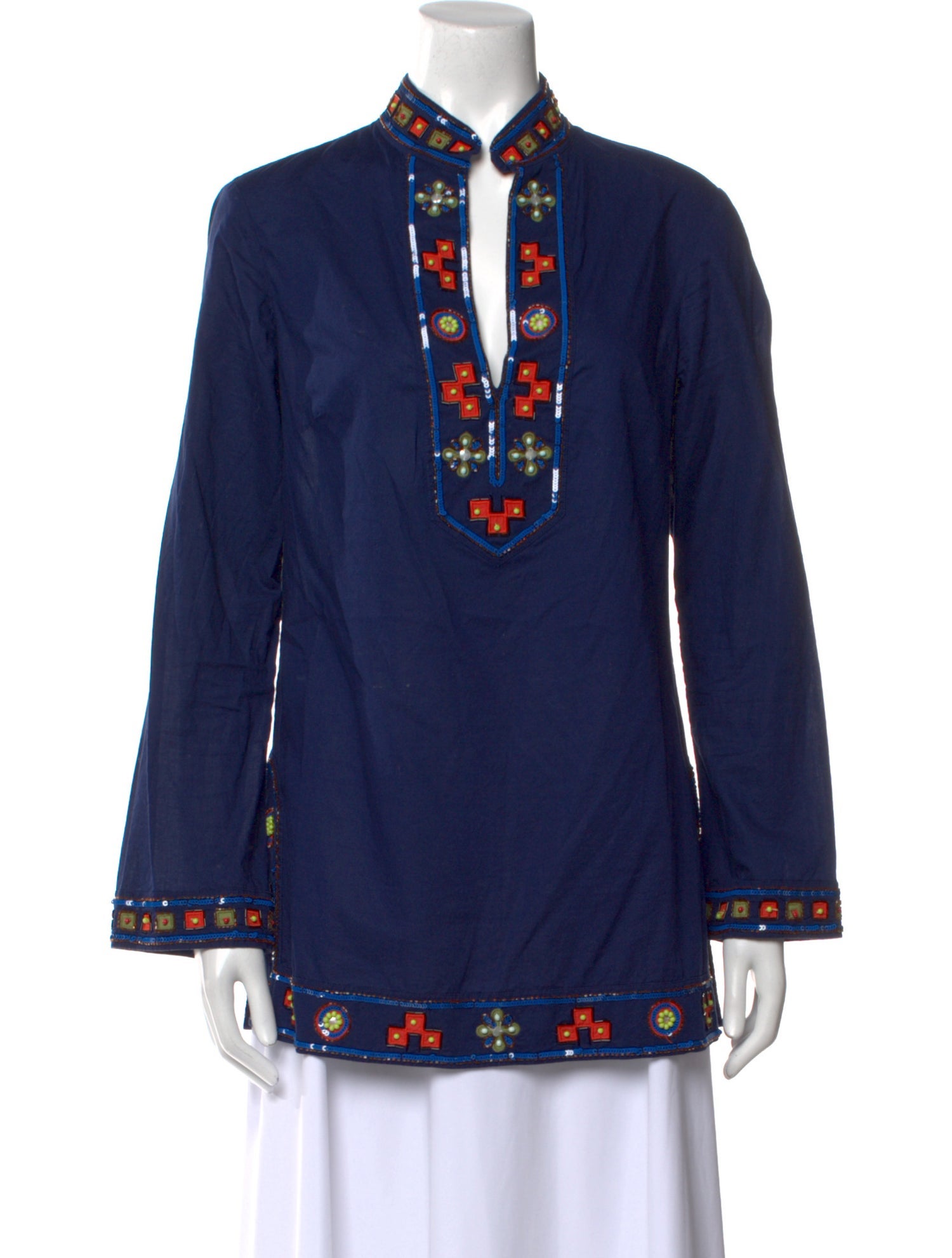 Tory Burch V-Neck Long Sleeve Tunic