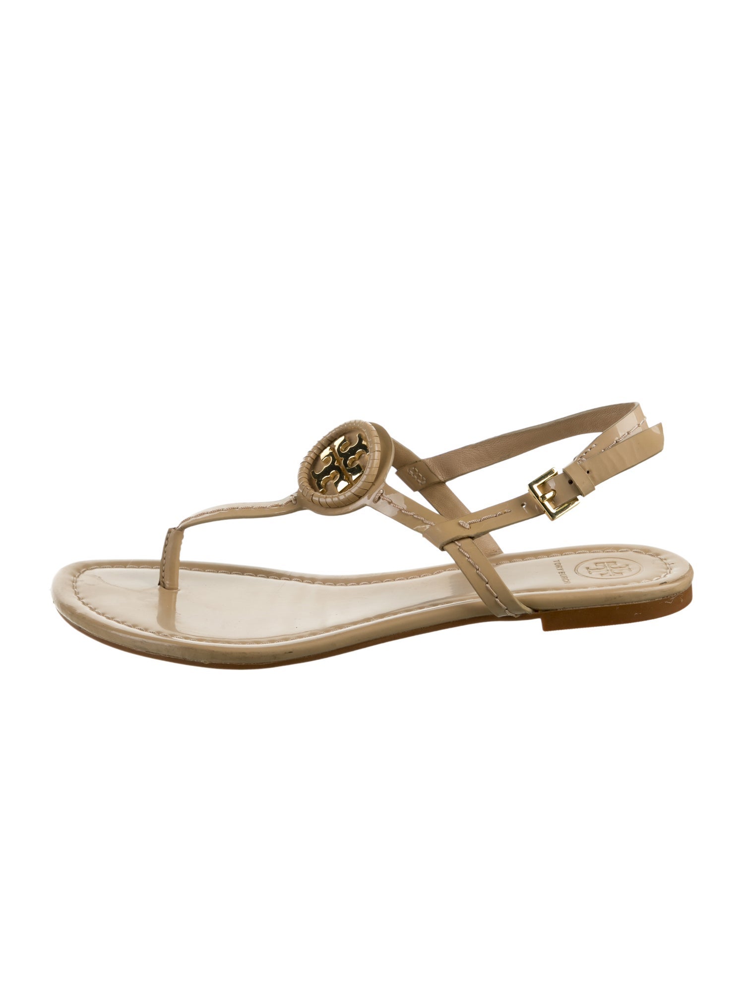 Tory Burch Patent Leather T-Strap Sandals