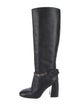 Tory Burch Leather Chain-Link Accents Boots