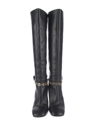 Tory Burch Leather Chain-Link Accents Boots
