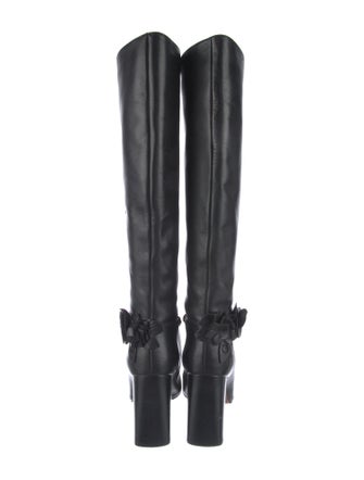 Tory Burch Leather Chain-Link Accents Boots