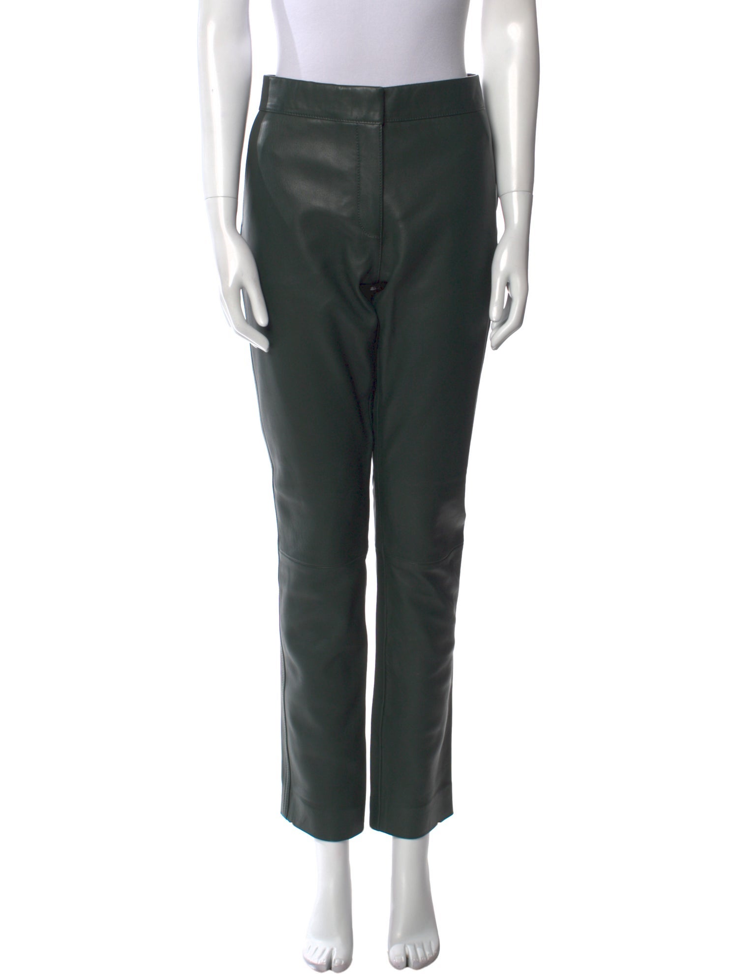 Tory Burch Lamb Leather Straight Leg Pants