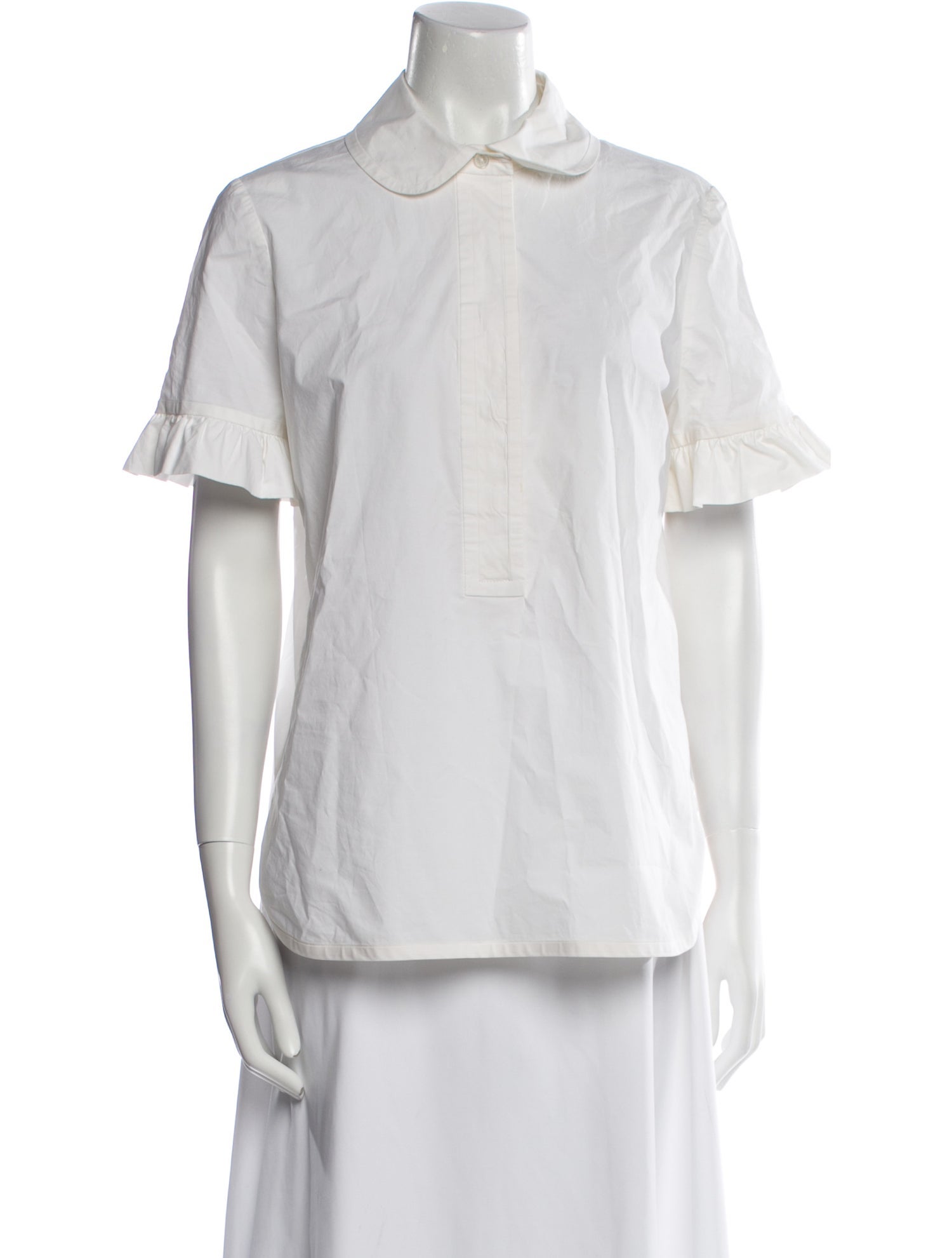 Tory Burch Short Sleeve Button-Up Top