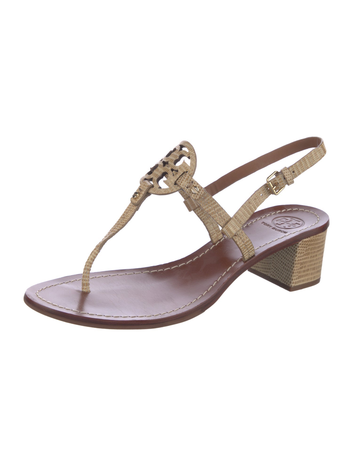 Tory Burch Leather T-Strap Sandals