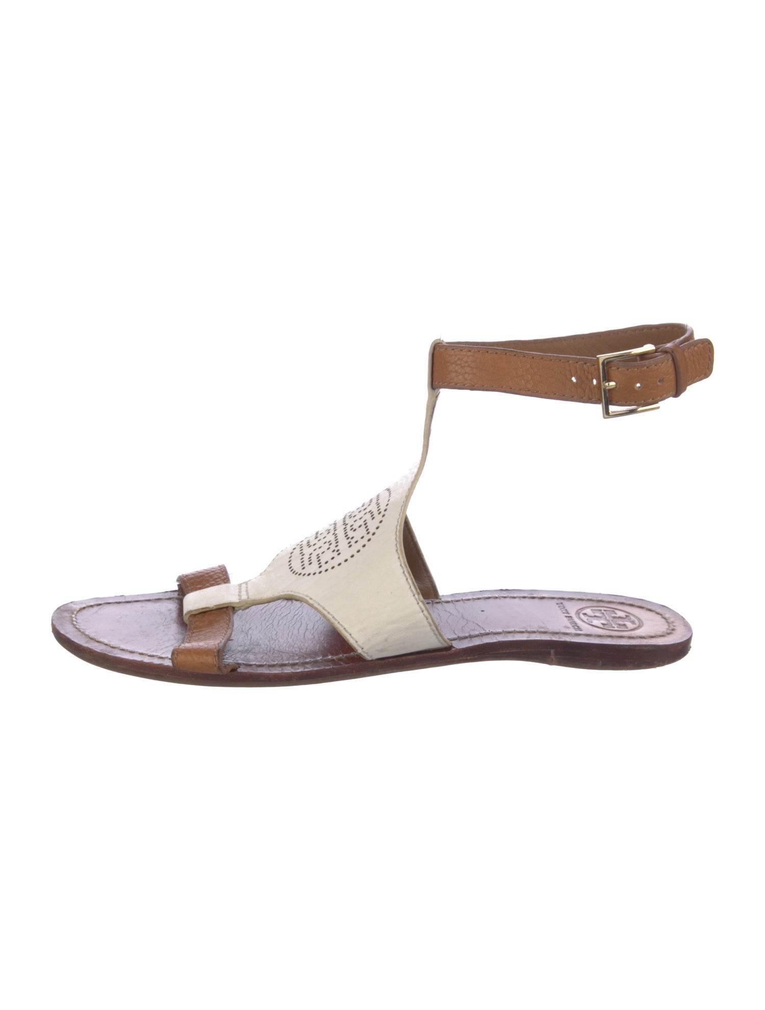 Tory Burch Leather Animal Print Gladiator Sandals