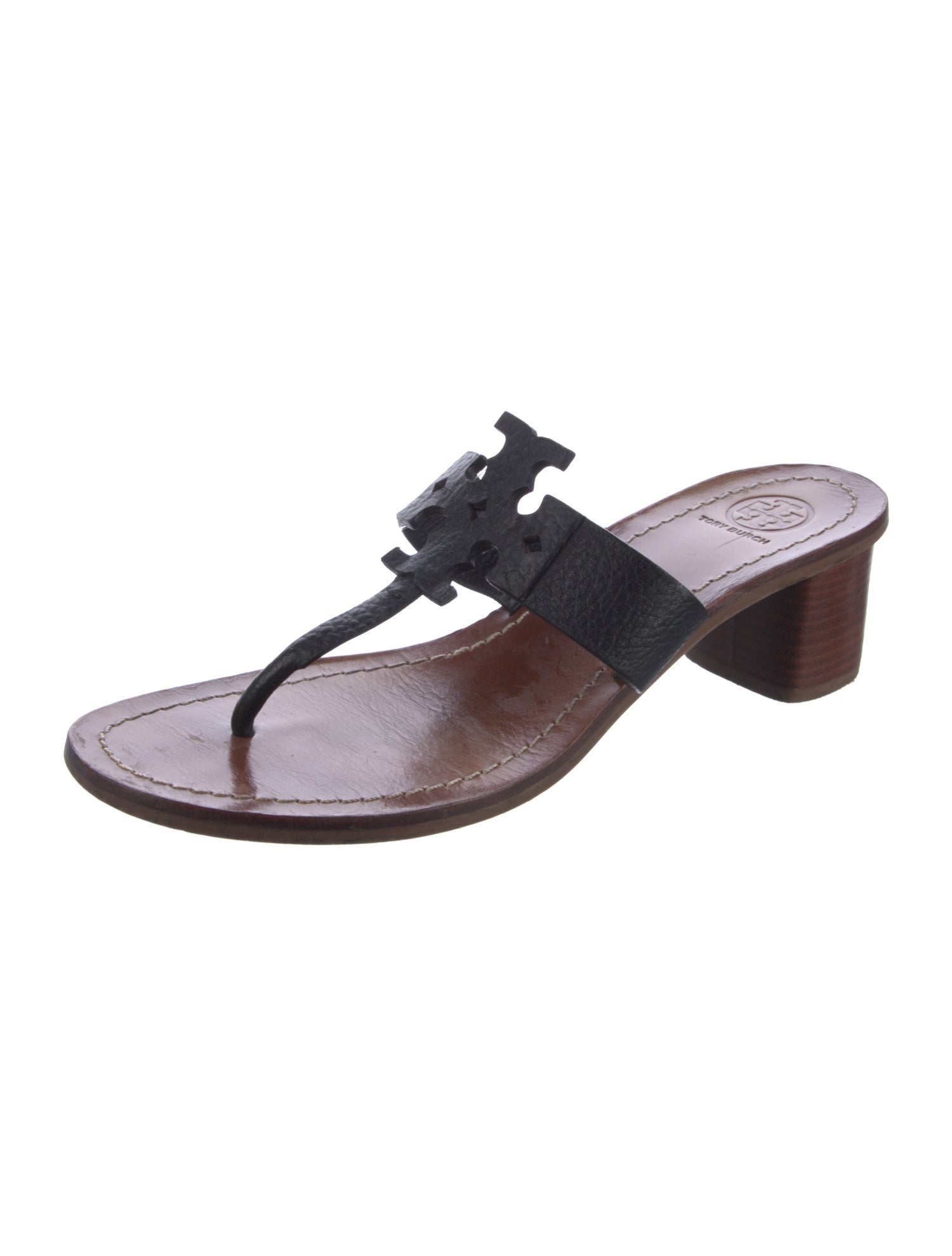 Tory Burch Leather T-Strap Sandals