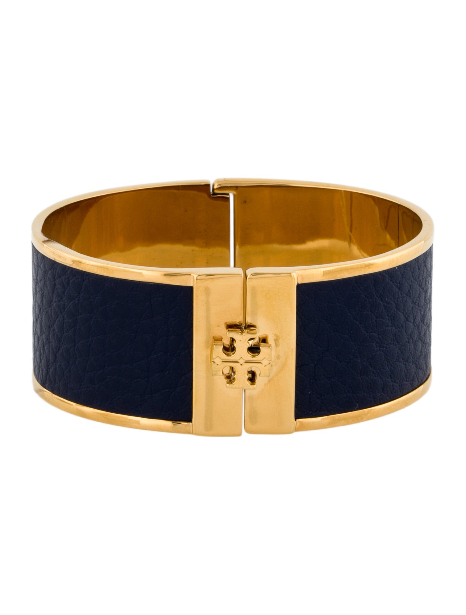 Tory Burch Leather Hinge Bangle Bracelet