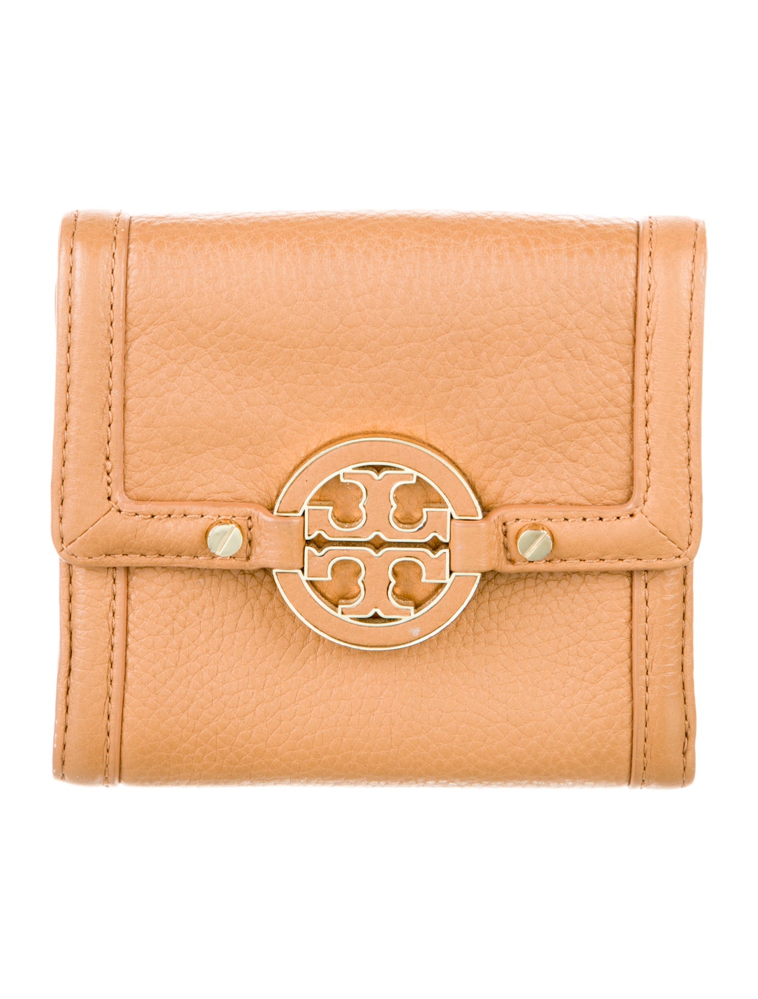 Tory Burch Signature Logo Leather Compact Wallet