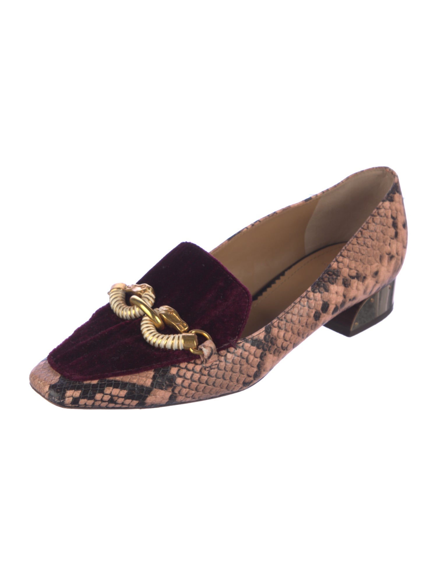 Tory Burch Embossed Leather Animal Print Loafers