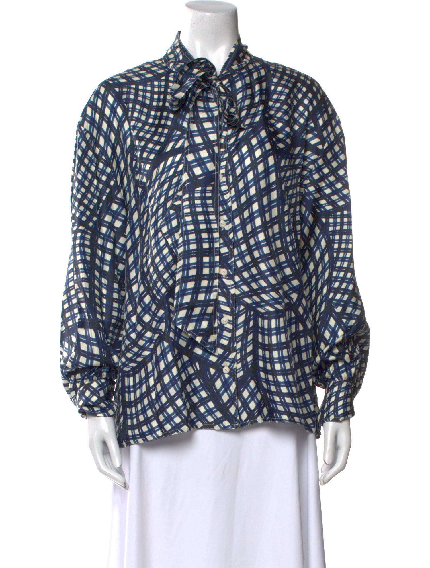 Tory Burch Silk Printed Button-Up Top