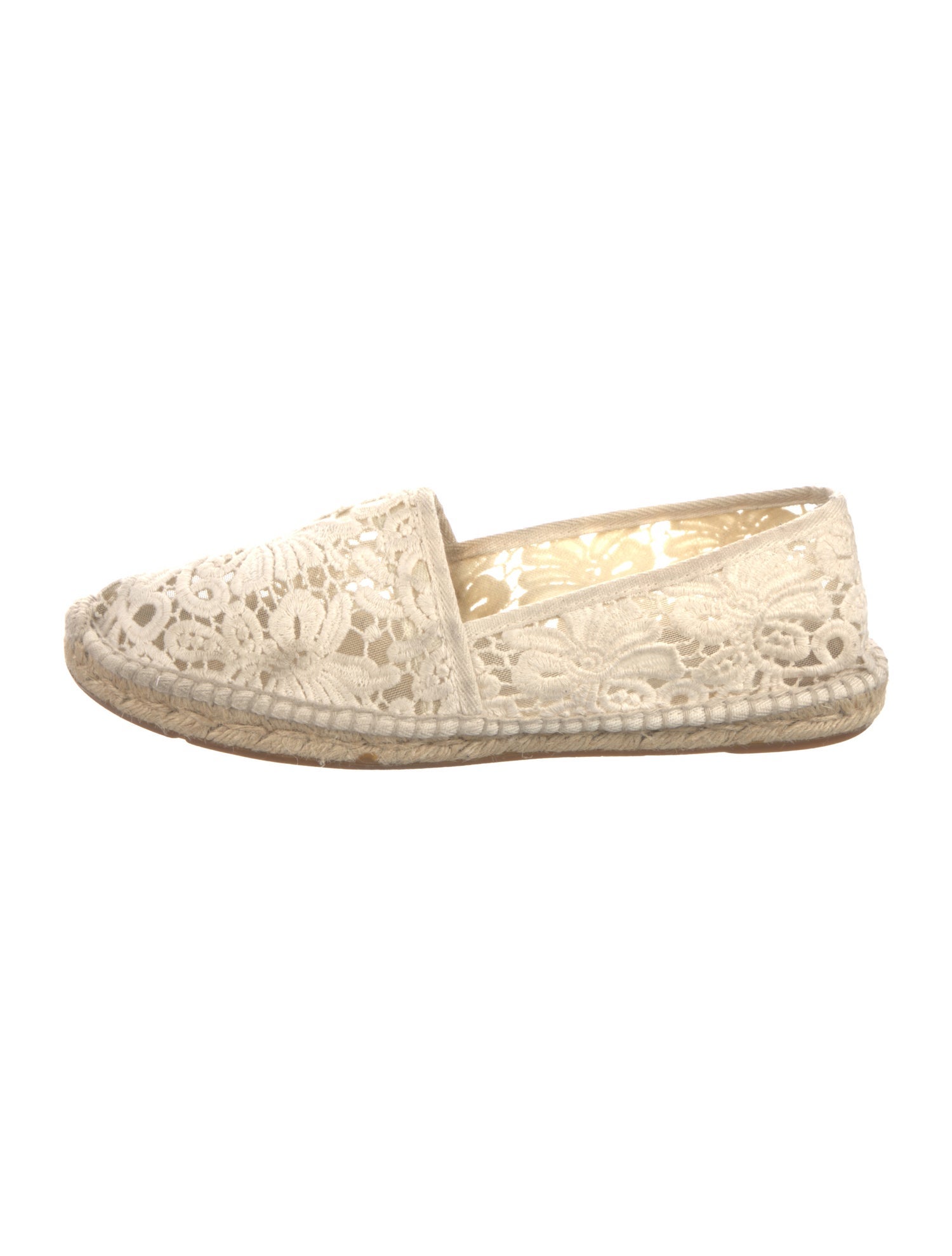 Tory Burch Lace Embroidered Accent Espadrilles