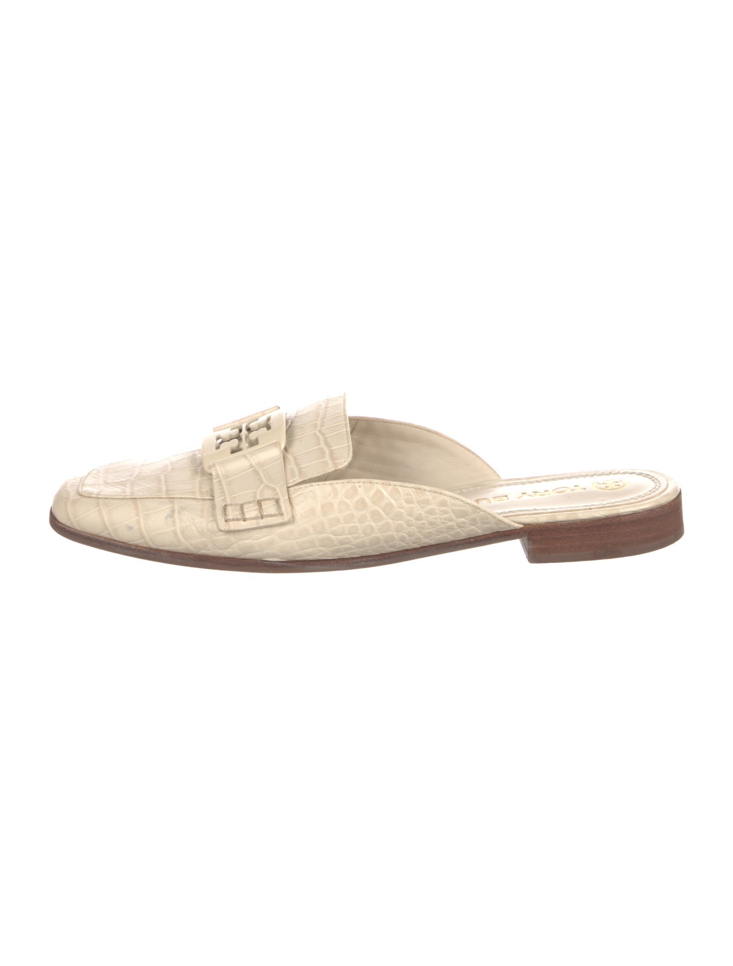 Tory Burch Embossed Leather Mules