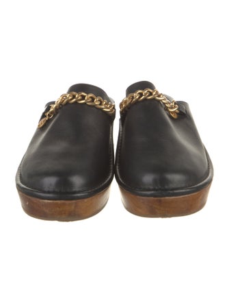 Tory Burch Leather Chain-Link Accents Mules