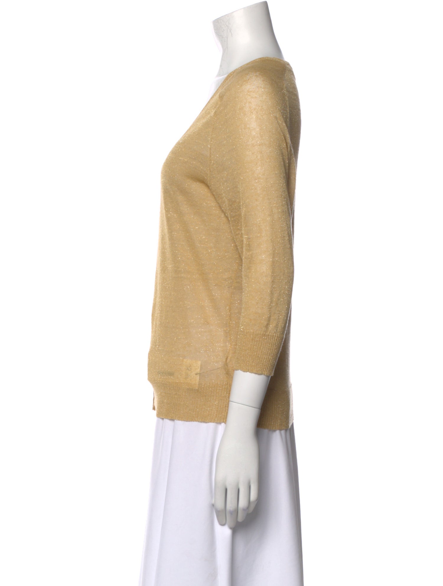 Tory Burch Linen V-Neck Sweater