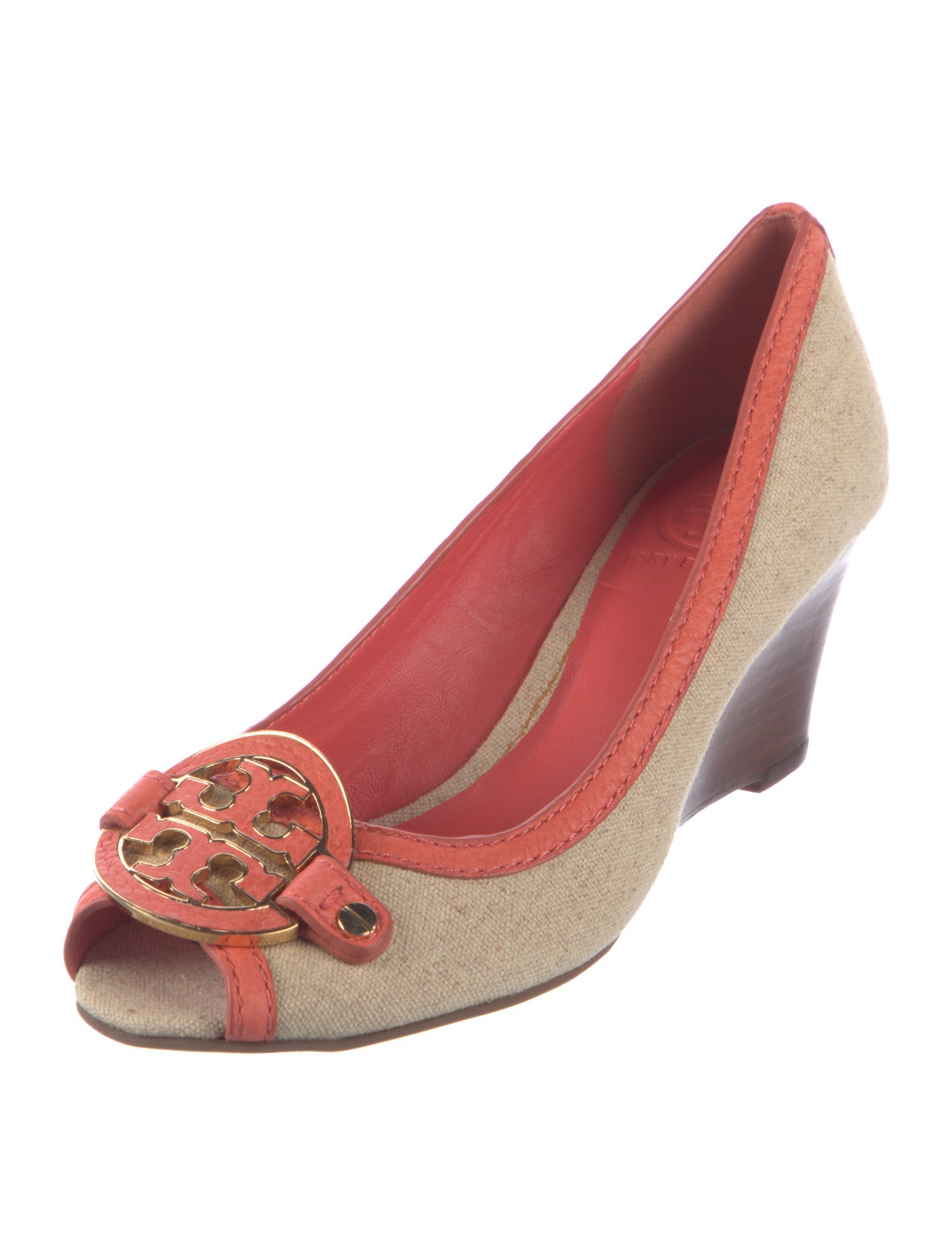 Tory Burch Canvas Colorblock Pattern Pumps