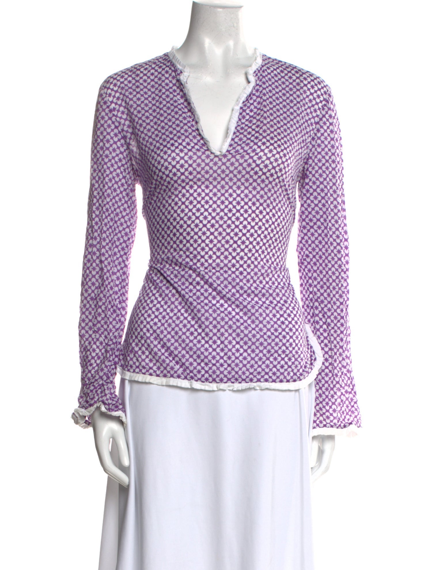 Tory Burch Floral Print V-Neck Top