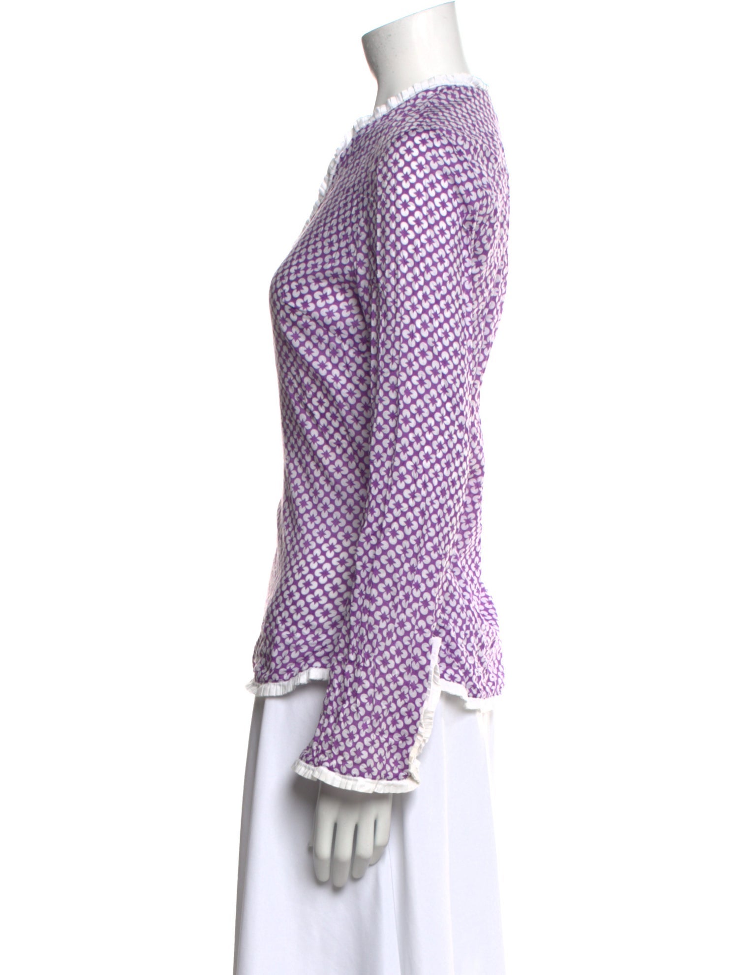 Tory Burch Floral Print V-Neck Top