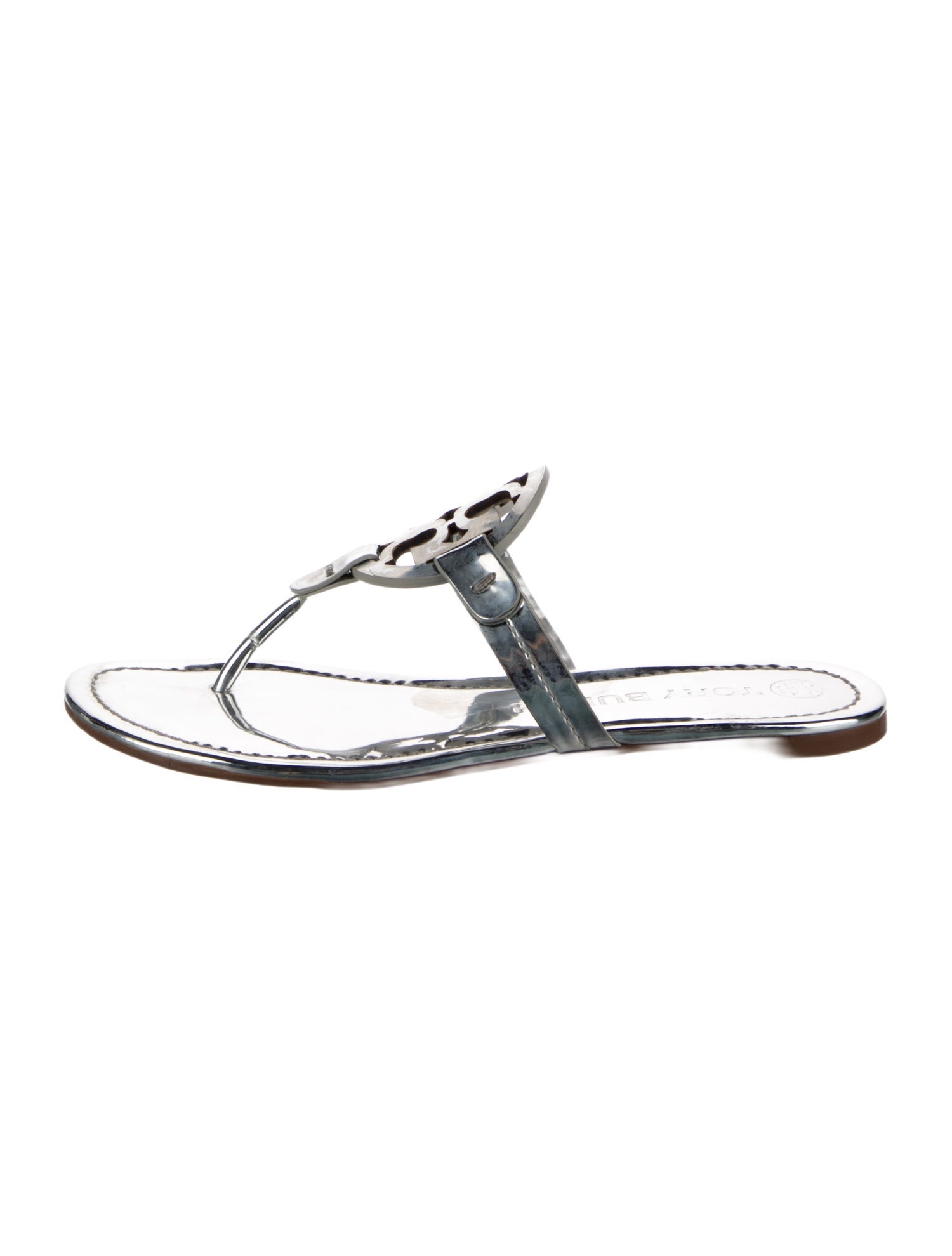 Tory Burch Patent Leather Printed Slides