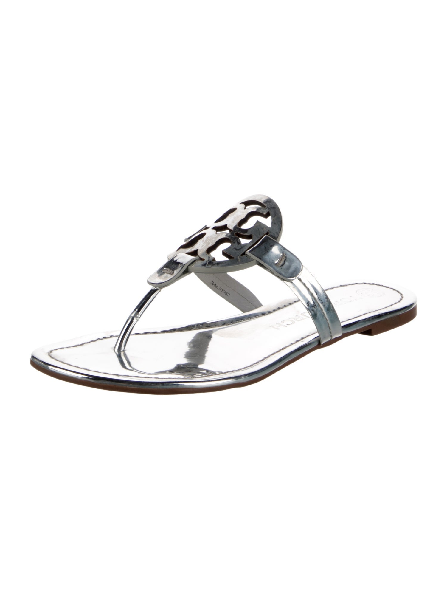 Tory Burch Patent Leather Printed Slides