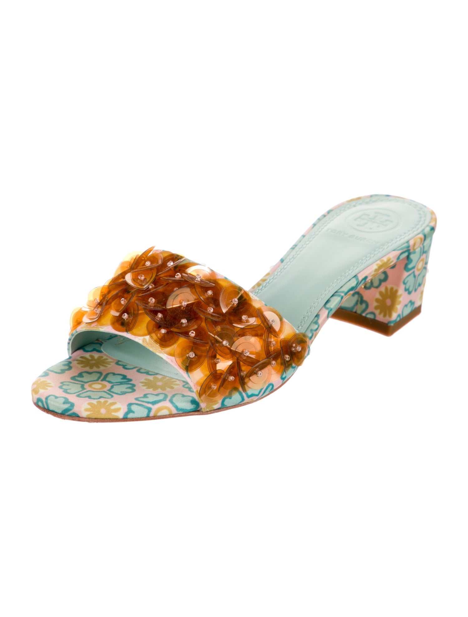 Tory Burch Floral Print Slides