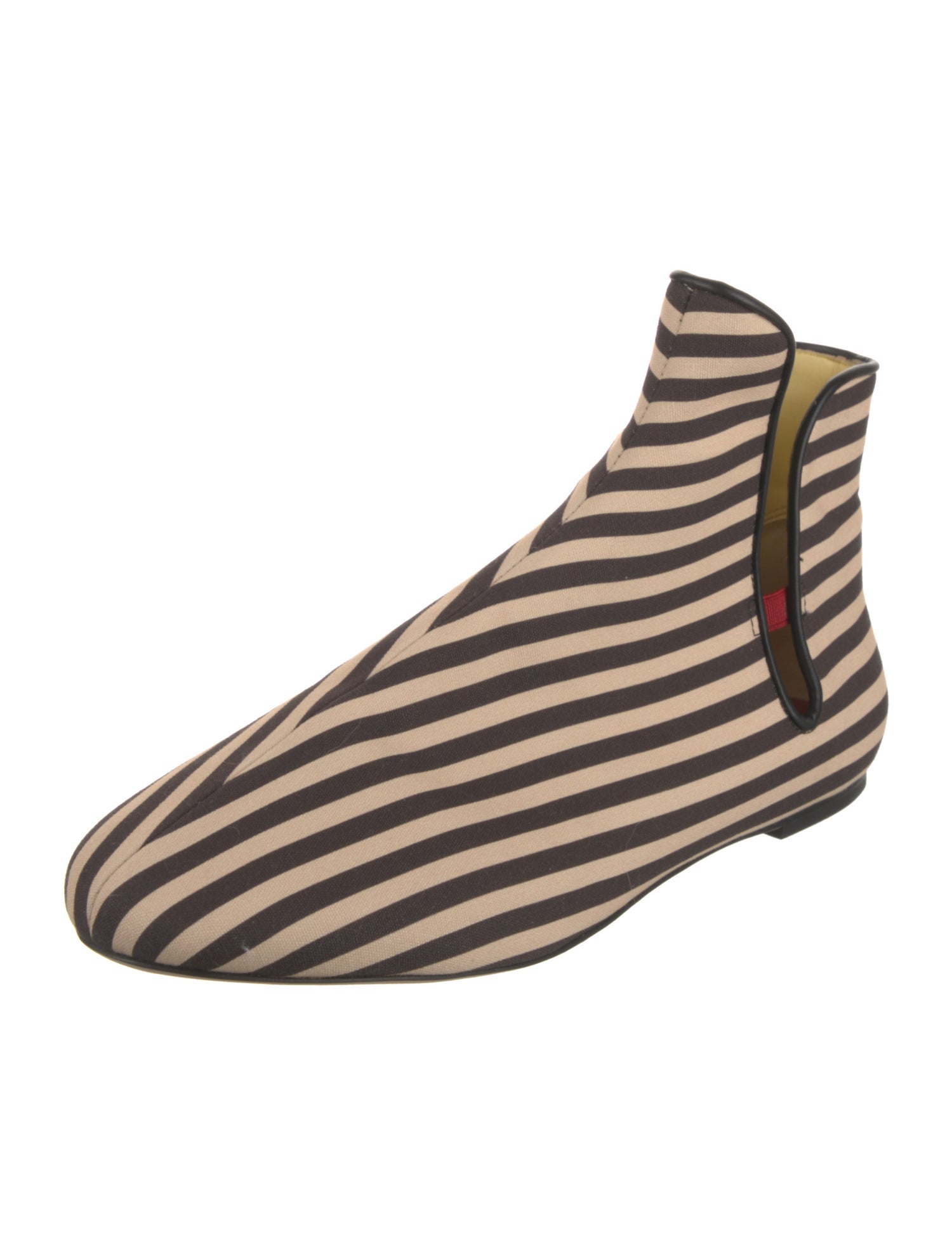 Tory Burch Canvas Striped Lace-Up Boots