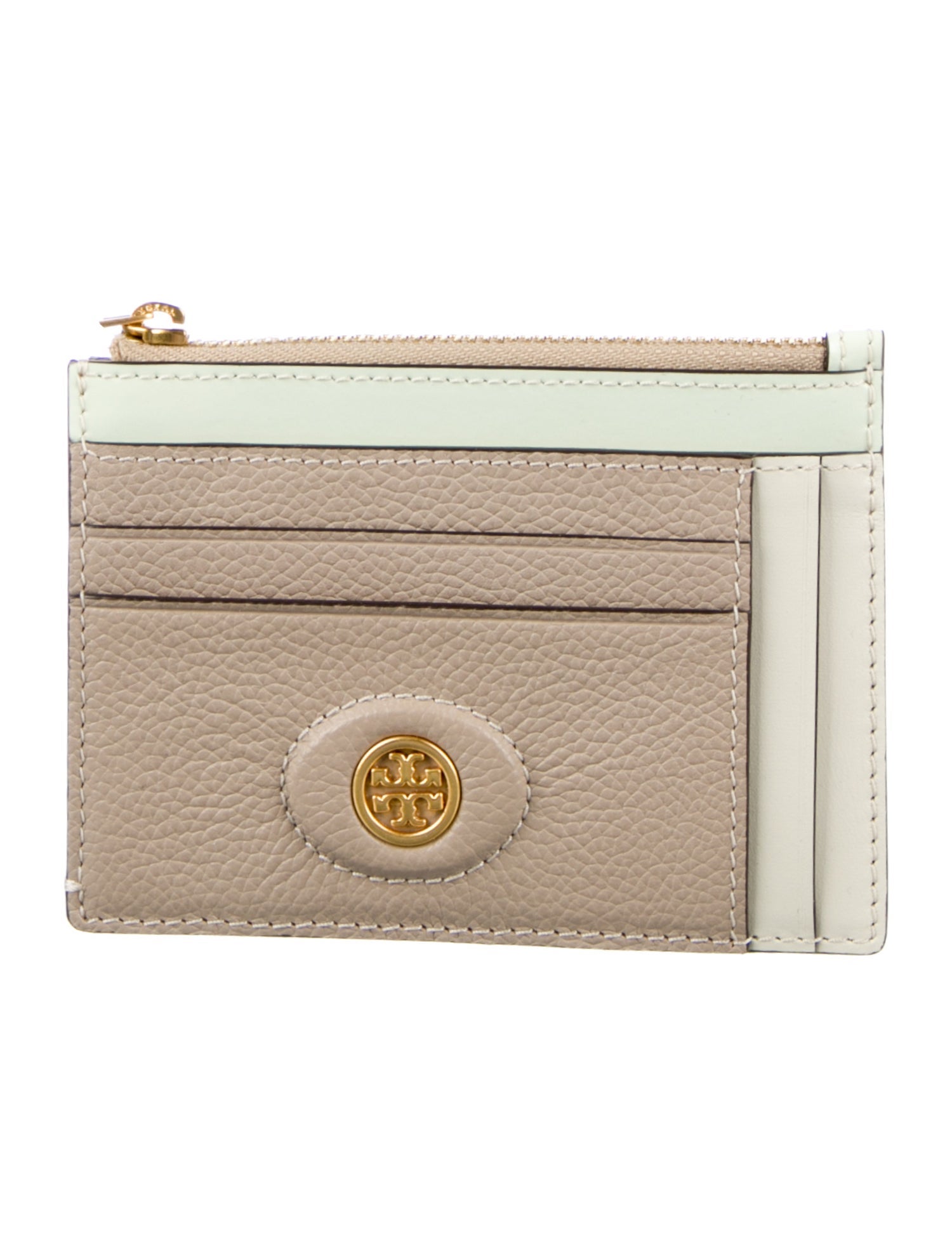 Tory Burch Leather Colorblock Pattern Card Holder