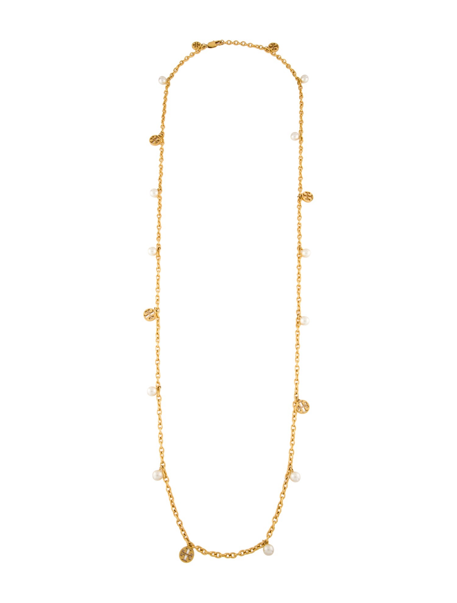 Tory Burch Faux Pearl Station Necklace