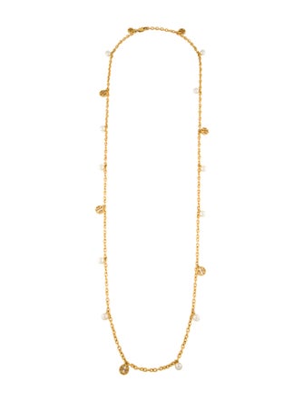 Tory Burch Faux Pearl Station Necklace