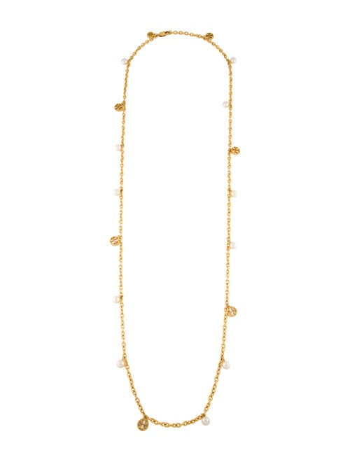 Tory Burch Faux Pearl Station Necklace