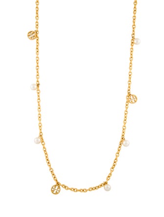 Tory Burch Faux Pearl Station Necklace