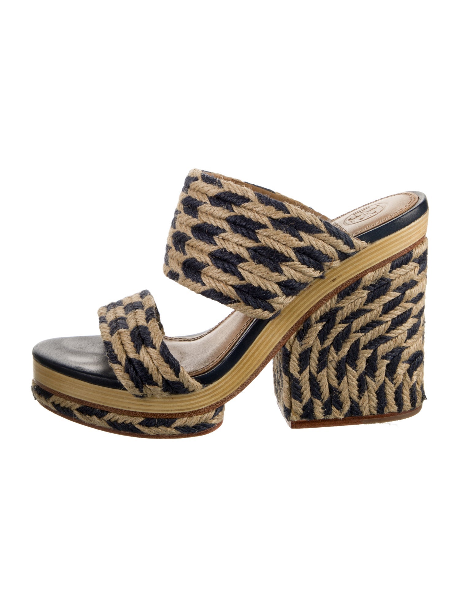 Tory Burch Leather Patterned Slides